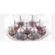 6 Person Mix Coffee Set Round Tray Nickel