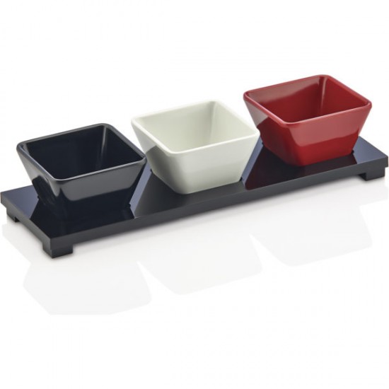 O. Buffet Square Plexy Stand Sauce Bowl Set