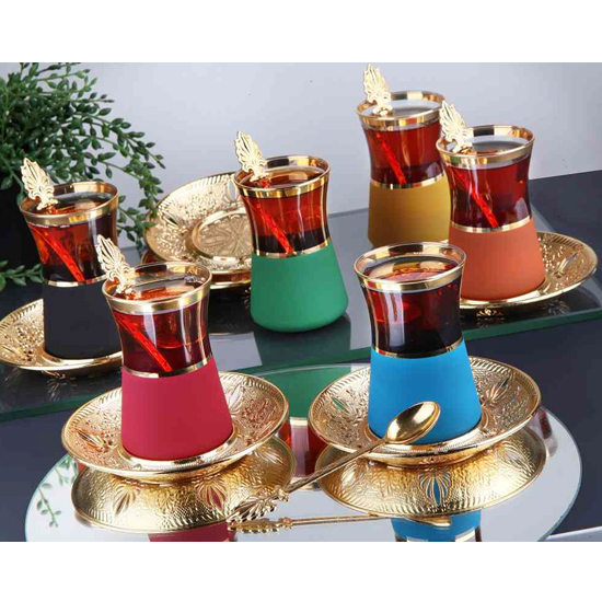 SEFA 6 PERSON COLORED TEA SET