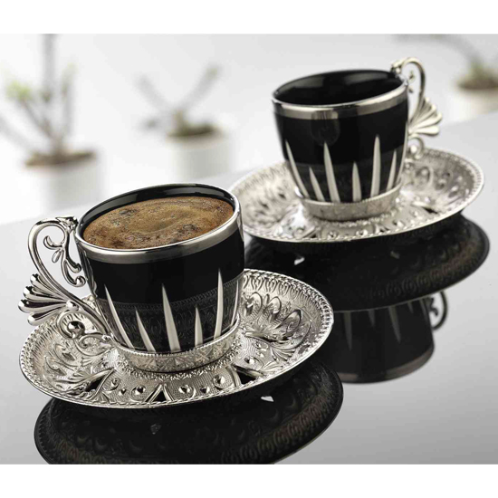 LAL ELEGANCE CORONET PATTERNED COFFEE SET
