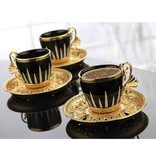 LAL ELEGANCE CORONET PATTERNED COFFEE SET