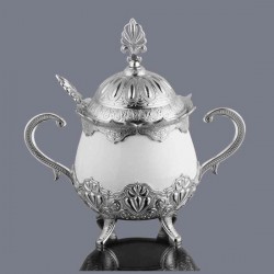ROUND SUGAR BOWL WITH PORCELAIN ROUND SUGAR BOWL WITH PORCELAIN