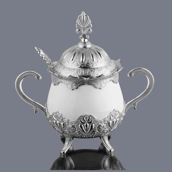 ROUND SUGAR BOWL WITH PORCELAIN