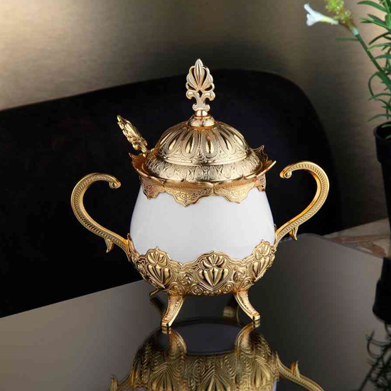 ROUND SUGAR BOWL WITH PORCELAIN