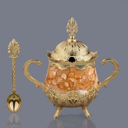 ROUND SUGAR BOWL WITH PATTERNED PORCELAIN ROUND SUGAR BOWL WITH PATTERNED PORCELAIN