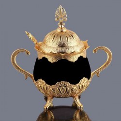 ROUND SUGAR BOWL WITH PORCELAIN ROUND SUGAR BOWL WITH PORCELAIN