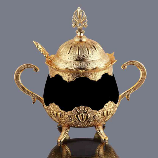 ROUND SUGAR BOWL WITH PORCELAIN