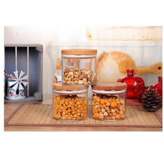 Glass Jar With Wooden Lid
