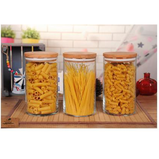 Wooden Lid Glass Jar 1400 CC