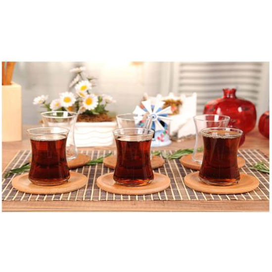 Wooden plate tea set 12 pack