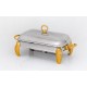 Rectangular serving plate with candle warmer